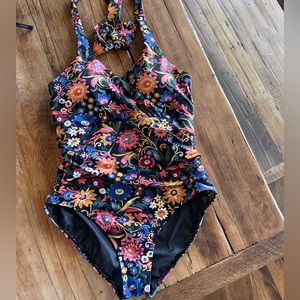 Boden Ruched Halter Swimsuit